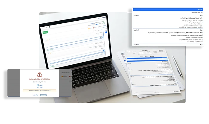 توصيل وعقد الاختبار