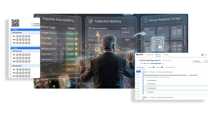 Build Your Questions - Manual authoring, AI-Assisted generation, Import from templates