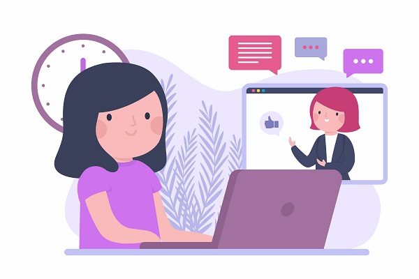 remote teaching - distance learning - teacher teaching online to a student