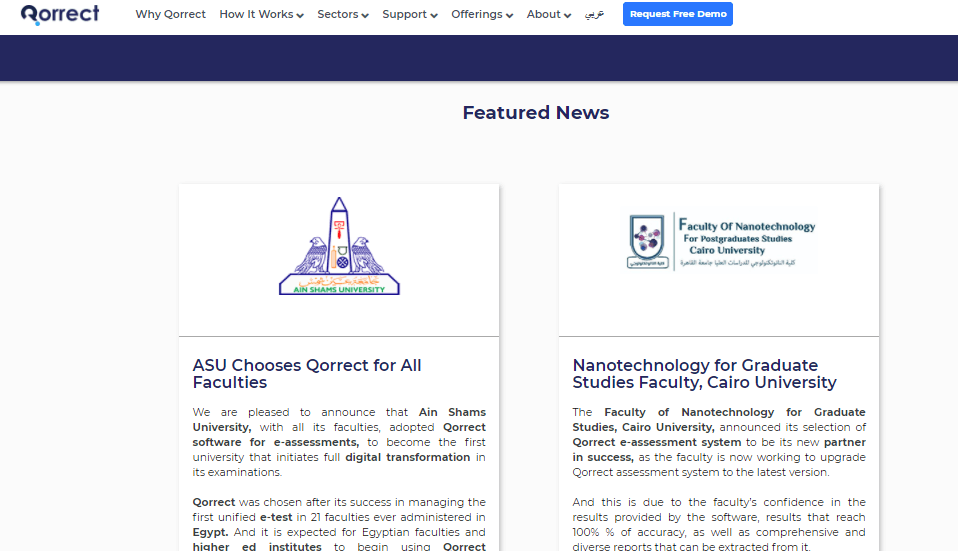 a part of Qorrect's Newsroom page