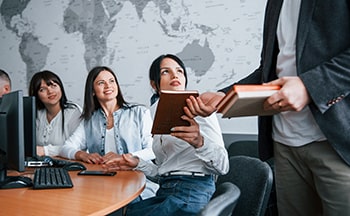 Group of girls in a meeting