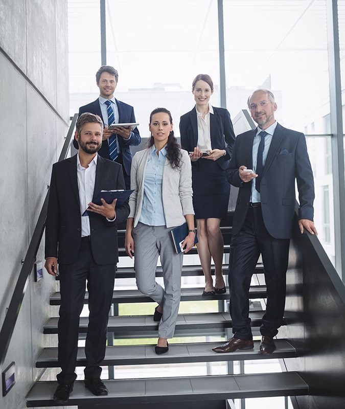 University professors standing